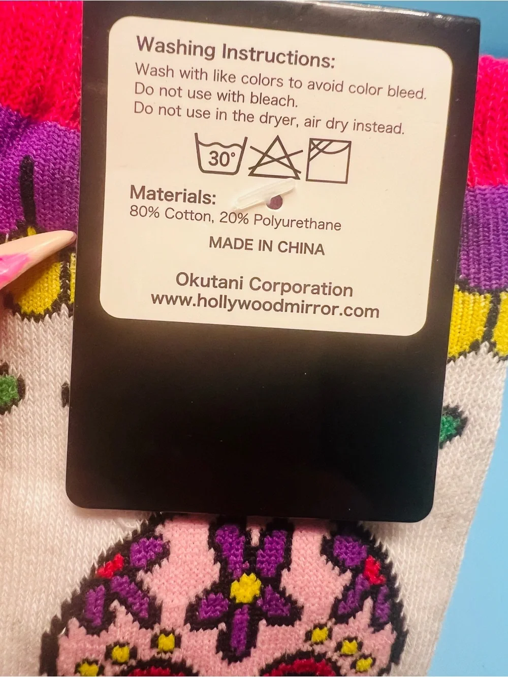 NWT Sugar Skull Día de los Muertos Ankle Socks - Pink & White Size 8-10” NWT